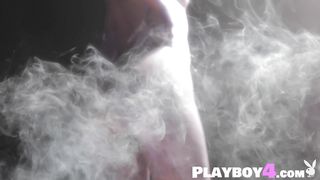 Curly hair Latina posing in sexy lingerie and showed perfect natural body