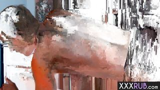 Perfect body massage with happy ending by wet big ass Latina MILF masseuse