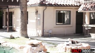 Big ass Latina Victoria Voxxx fucks big cock voyeur after she spied her