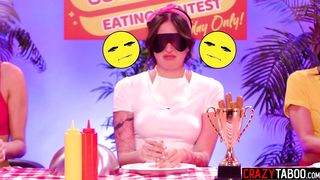 Perfect time for big and hot hotdog but huge dildo is much better option