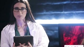 Doctor and assistant pussy licking petite lesbian patient