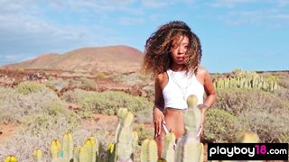 Petite pierced latina stripping and showing her sexy tattoos