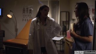 Latina doctor seduces nurse to comply to stay out of trouble