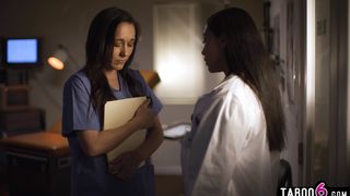 Malpractise at a hospital leads to MILF doctor and nurse having lesbian sex