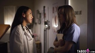 Malpractise at a hospital leads to MILF doctor and nurse having lesbian sex