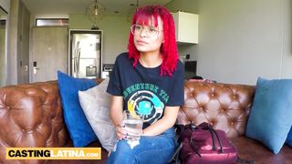 Petite amateur red latina Melissa Mocosa turning into hoe on casting couch