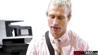 Wet librarian fucks big cock principal after he caught her masturbating