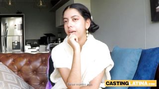 Petite amateur latina teen thot Ava fucked in the ass on casting couach
