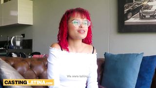 Fake casting of petite latina model who fucked the big dick producer