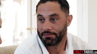 Two teens got distracted by two big cocks and stepdads banged sexy teens