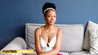 Exotic amateur ebony latina thot Kimberly showing her skills on a big dick