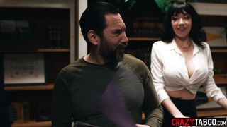 Little Puck fucks school principal and huge tits MILF enjoyed rough sex