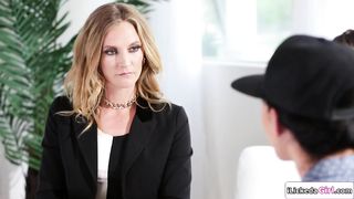 Brunette babe and her girlfriend making her stepmom squirt