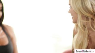 Busty latinas licking and masturbate their yoga teacher