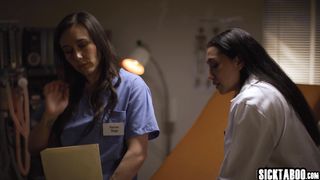 Lesbians Sinn Sage and Vicki Chase making out on duty to relieve stress