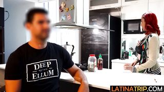 Amateur latina maid Loret anal fucked roughly by her big cocked landlord