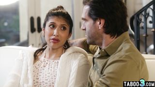 Petite latina teen Penelope Woods taboo fucked by her surprised stepdaddy