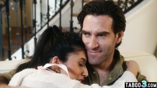 Petite latina teen Penelope Woods taboo fucked by her surprised stepdaddy