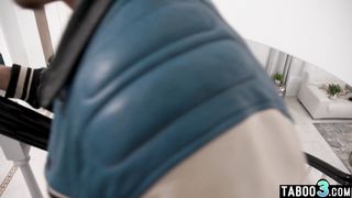 Hot blonde MILF Alexis Malone fucked hard next to her latina stepdaughter