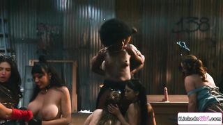 Big tits milf officer gangbanged by two lesbian groups