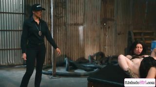 Big tits milf officer gangbanged by two lesbian groups