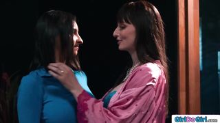 Nearsighted stepmom is shocked its her stepdaughter licking