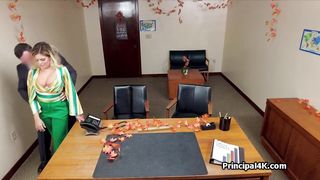 Principal fucks busty Latina wife again after a year