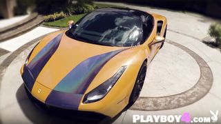 Ferrari 488 an four hot big tits and perfect big ass MILF babes together