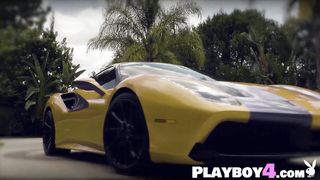 Ferrari 488 an four hot big tits and perfect big ass MILF babes together