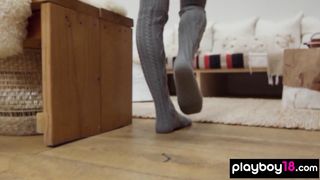 Petite latina teen ballet dancer Emily Willis fingering her juicy pussy