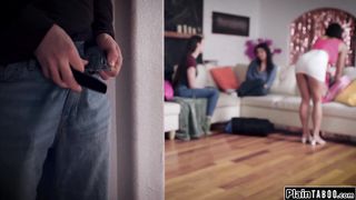 Stepdads scheme to fuck his stepdaughter n gf works out well