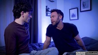 Stepdad sucked off by stepdaughters gf and his stepson joins