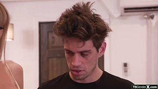 My big tits shemale neighbors believe I owe them my big cock