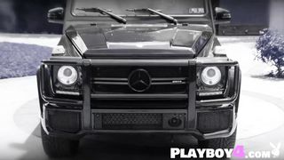 Huge tits MILF and hot Latin washing car with their hot friends in lingerie