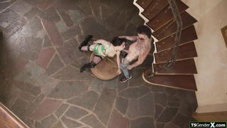 Latina tgirl Ariel Demure awaits on cock with her mouth open