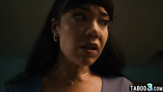 Busty latina MILF wife Little Puck fucking her husbands big black cock