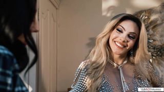 Busty latin shemale fairy Ariel Demure pops out of a diamond