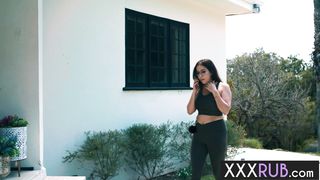 Two horny big ass lesbians fucked big ass blonde client Charlotte Stokely