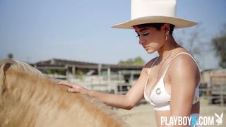 Big natural tits HOT latina teen model solo session for Playboy