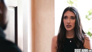 Latina knelt down suddenly and sucked huge black dick before rough sex