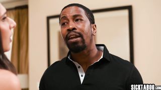 Latina knelt down suddenly and sucked huge black dick before rough sex