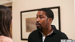 Latina knelt down suddenly and sucked huge black dick before rough sex