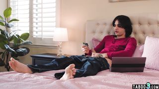 Petite latina teen Natalie Brooks doesnt like condom on her BFs big dick