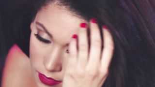 Big tits Latina MILF passion posing in sexy dress before hot striptease