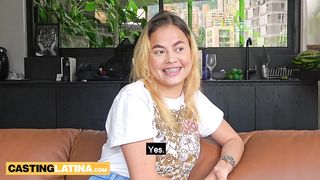 Cute big ass Latina gets fucked hard at the casting by huge dick friend
