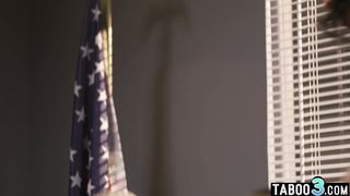 Ebony MILF August Skye and husband confronting with the latina counselor