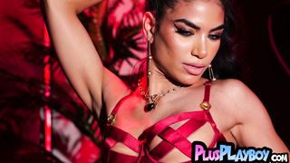 Amazing Latin teen enjoys pole dancing with money in her sexy lingerie