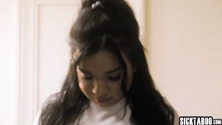 Rude house owner fucked Latina big tits teen after she cleaned his house