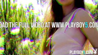 Costa Rica and Latvia teen babes solo outdoor for Playboy