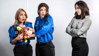 TSA agents punished with anal fisting by their MILF boss